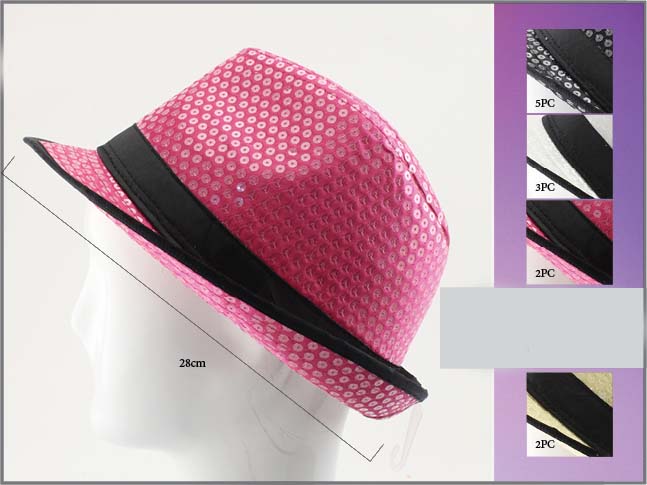 Fedora HATs For Adults - Sequined - Assorted Colors
