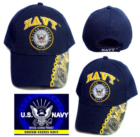 Embroidered LICENSED Military Cap - US Navy