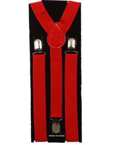 Adjustable SUSPENDERS For Men & Big Boys  - Red Color.