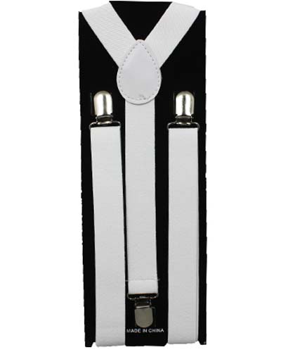 Adjustable SUSPENDERS For Men & Big Boys  - White Color