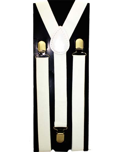 Boys Adjustable SUSPENDERS - White