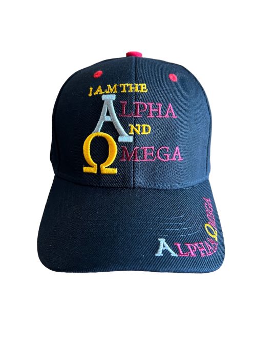 I Am The Apha & OMEGA Christian Baseball Caps Embroidered - BlaCK
