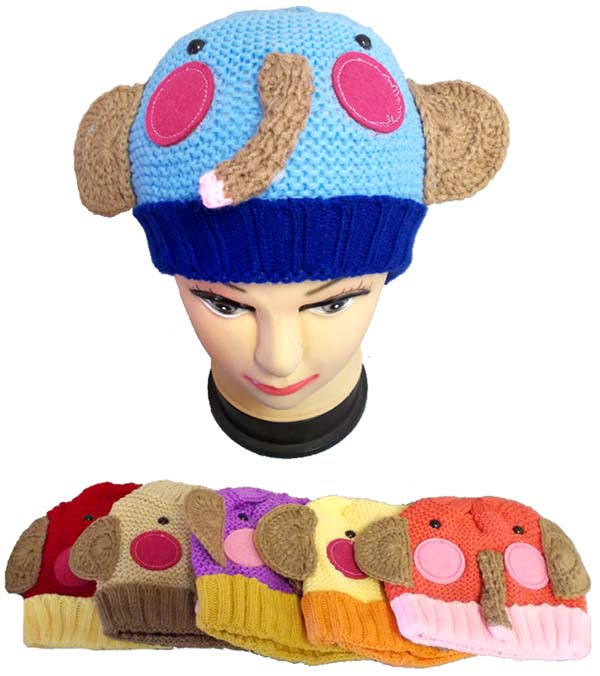 Kids Knitted Beanies/ WINTER HATS - Elephant Head