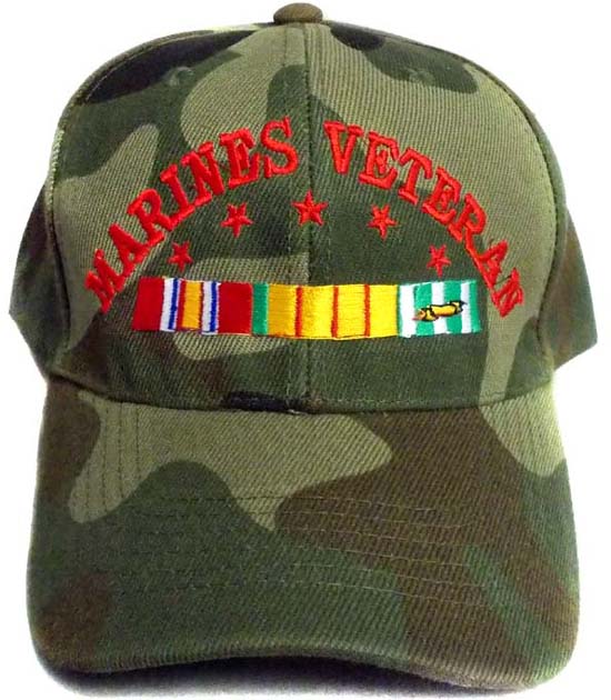 Marines Veteran Embroidered Military BASEBALL Caps Green Camo