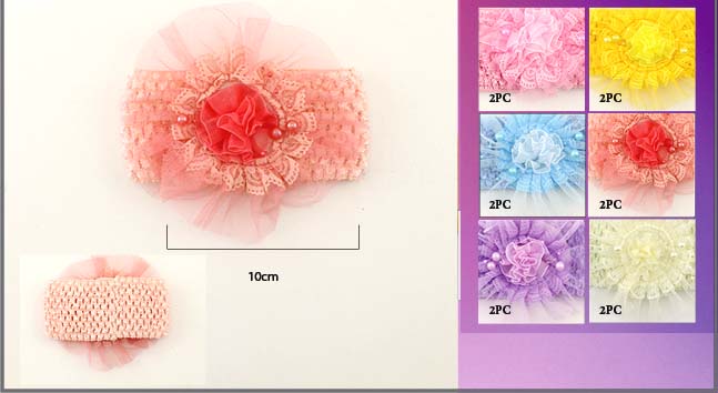 Hair Accessories Stretch Head Bands For Girls - FLOWER & Beads