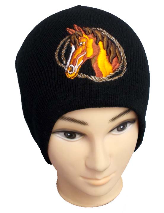 Native Pride Embroidered Beanies - Winter Caps - HORSE