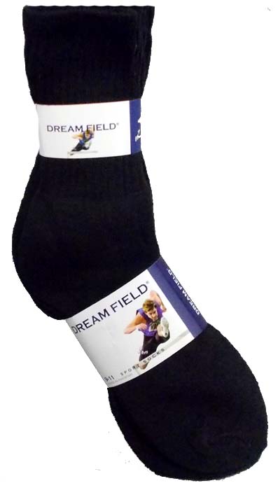 ''Dreamfield'' ADULT  Cotton Sports Socks - Size: 9-11