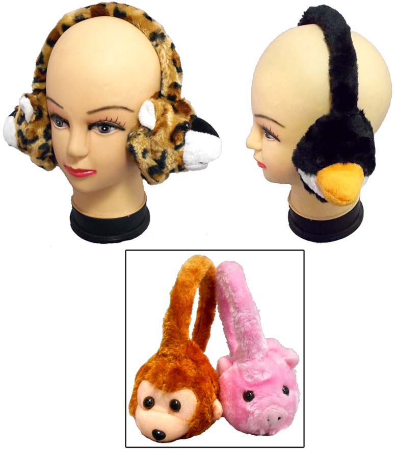 Plush ANIMAL Ear Muffs For Kids - Assorted