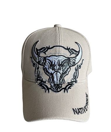 Bull Head Native Pride BASEBALL Cap - Khaki Color