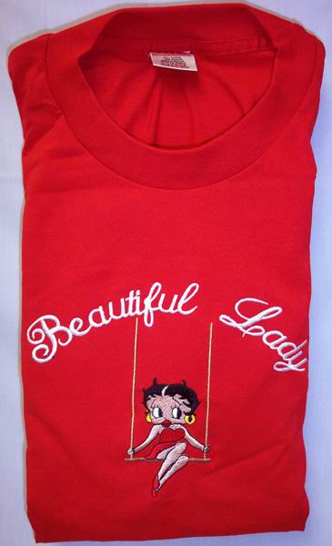 ''BEAUTIFUL LADY'' Embroidered T/SHIRTs For Women