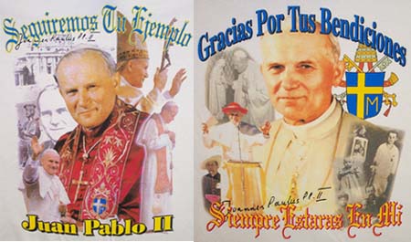 POPE JOHN PAUL II -  White Screenprinted T/Shirts In Spanish
