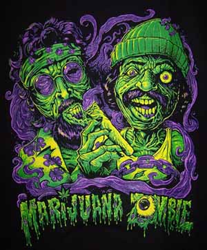 Marijuana Zombies Marijuana Weed Pot  T Shirts  ....