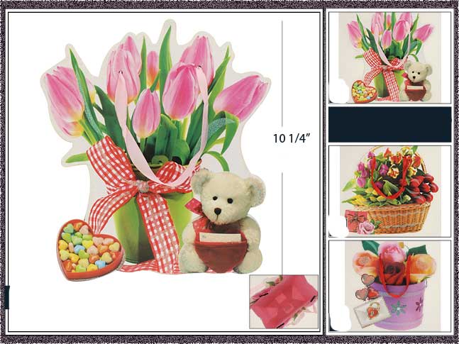 Designer Style Die Cut Gift Bags - FLOWERS