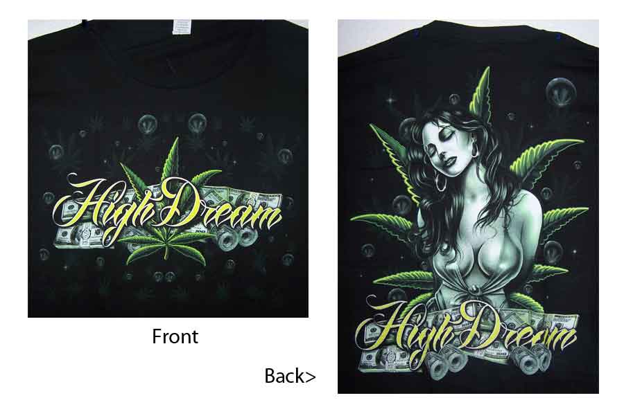 Marijuana - Weed Screen Printed T SHIRTs   .....   High Dream