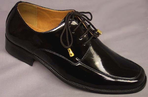 Mens Tuxedo Shoes  In Stitched Patent LEATHER - Black Color