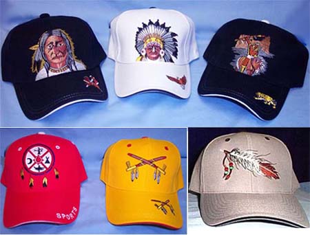 Native Pride  Embroidered BASEBALL Caps   -  12  Assorted Styles