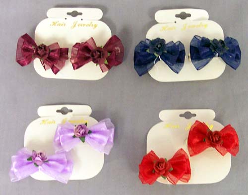 HAIR ACCESSORIES 2Pc  Mini  HAIR Bows Sets For Girls  - Holiday