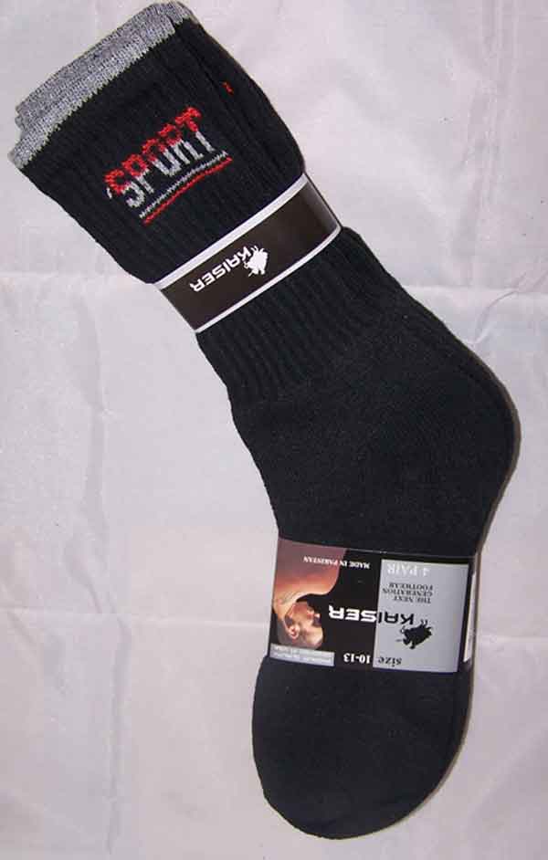 ''Sport''  Mens  Black Cotton Sports SOCKS - Size: 10-13