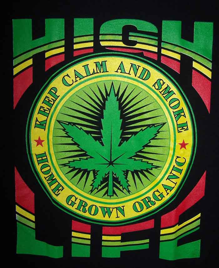 Marijuana Weed Pot Cannabis T Shirts  ..Keep Calm & Smoke
