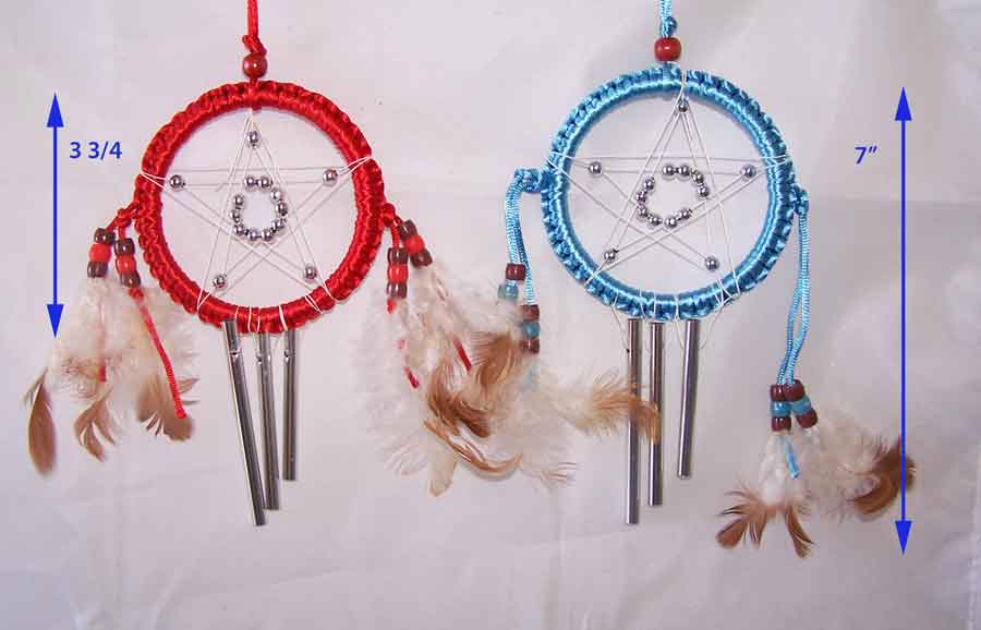 Native Pride  Dream Catchers - WIND CHIMES Star Design 3 3/4''