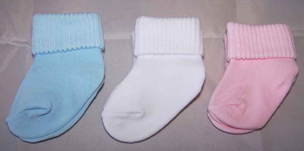 Baby Size Knitted Socks In Solid Colors - NEW Born  ( # EK-80002)