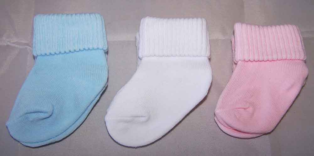 Baby Size Knitted SOCKS In Solid Colors - New Born  ( # EK-80002)