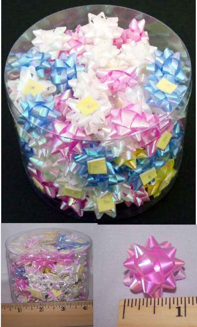 Mini GIFT Wrapping Bows - 100 Pc Pack - Pastel Colors