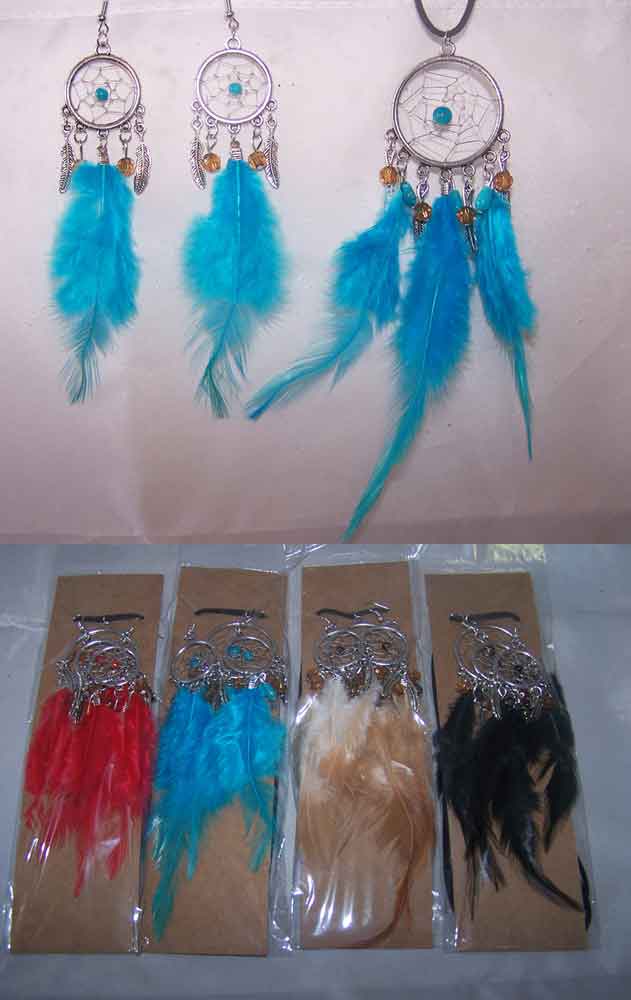 Native Pride Dream Catcher 3Pc NECKLACE & Earrings Sets