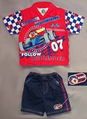 ''Looney Tunes''   Blue DENIM Boys Short  Sets  - Infant ( # 53293)