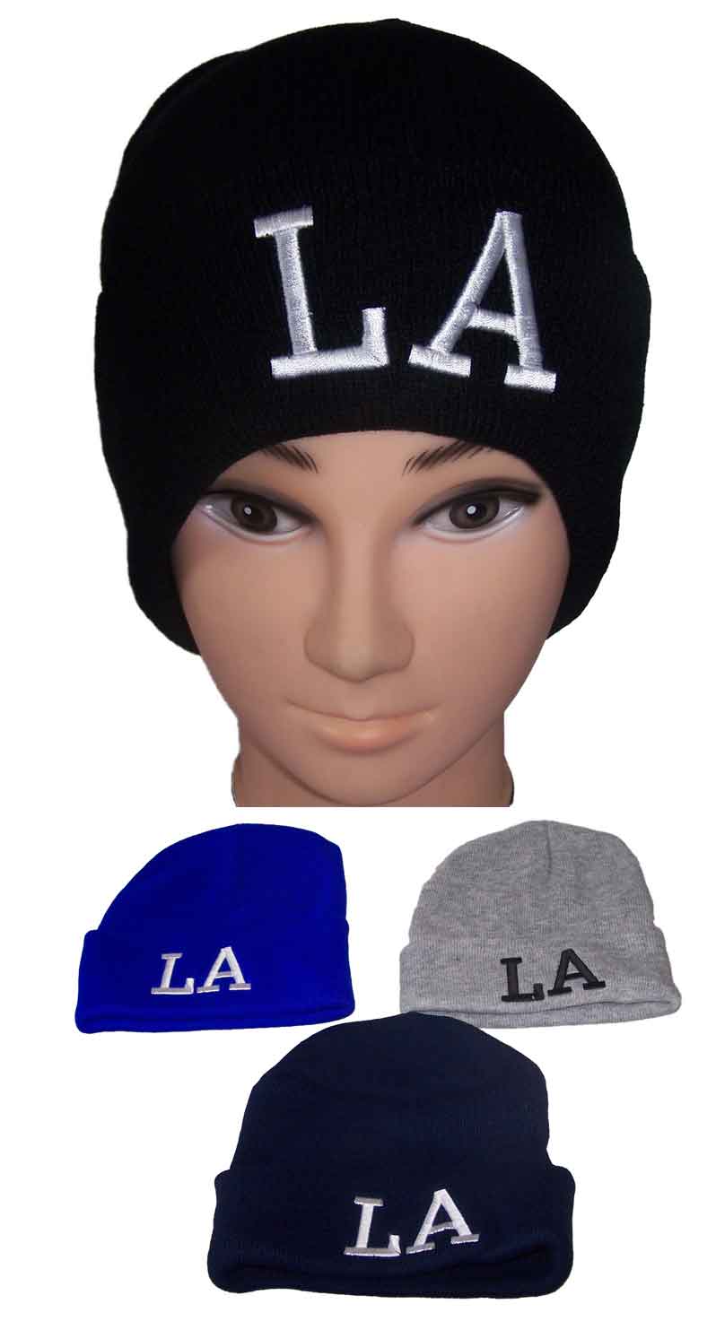 LA  Beanies Winter CAPS Knits Embroidered For Adults