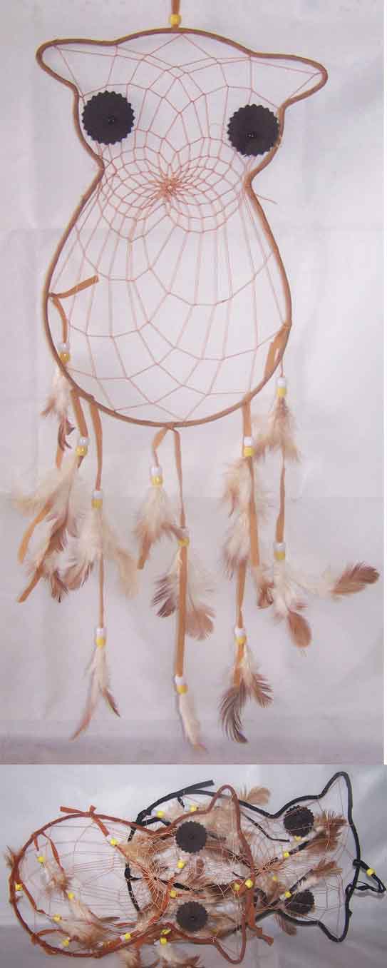 Native Pride  Hand Made DREAM CATCHERs -  Owl (DL3413)