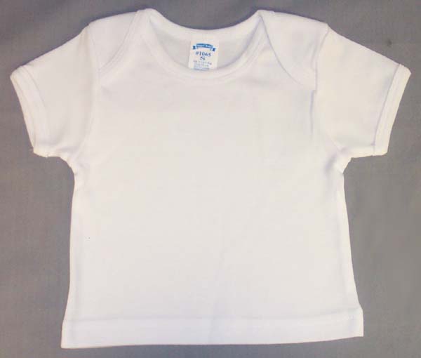 Lap Shoulder SHIRTs - White Color. Sizes: N/Borns  (# 1065)