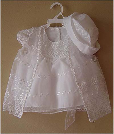 3PC Baptism Dresses Sets With Bonnet & Cape (12-18 Mos)