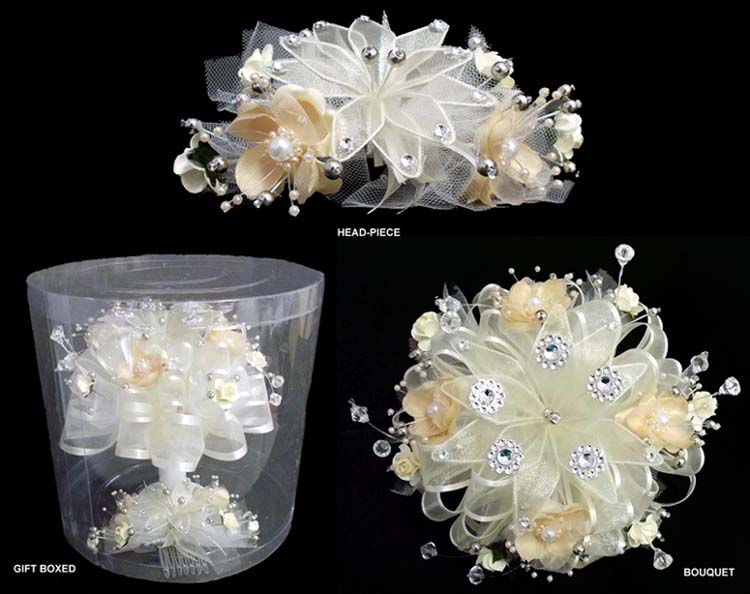 Bridal - Quinceanera - Presentation - 2Pc Silk Flower Bouquet