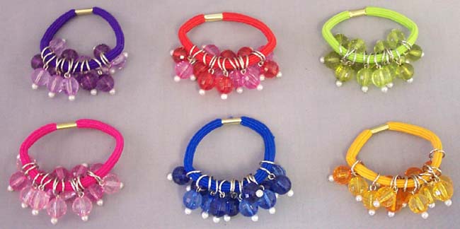 HAIR ACCESSORIES - Jelwelled Pony Tail Holders (#BY1041A)