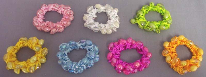 HAIR ACCESSORIES -  Jewelled Ponytail Holders   ( #  YHS-0932P7)
