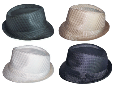 Fedora Trilby HATs -  Mens HATs -  Pin Striped Style - 4 Colors