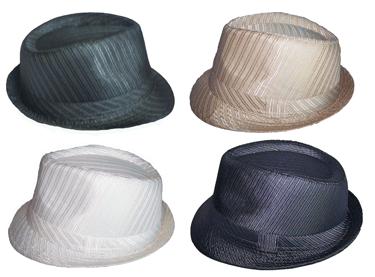 Fedora Trilby HATS -  Mens HATS -  Pin Striped Style - 4 Colors