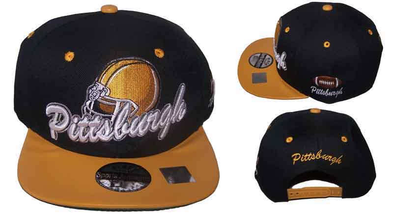 Football Snap Back Flat Brim Embroid BASEBALL CAPs - Pittsburgh