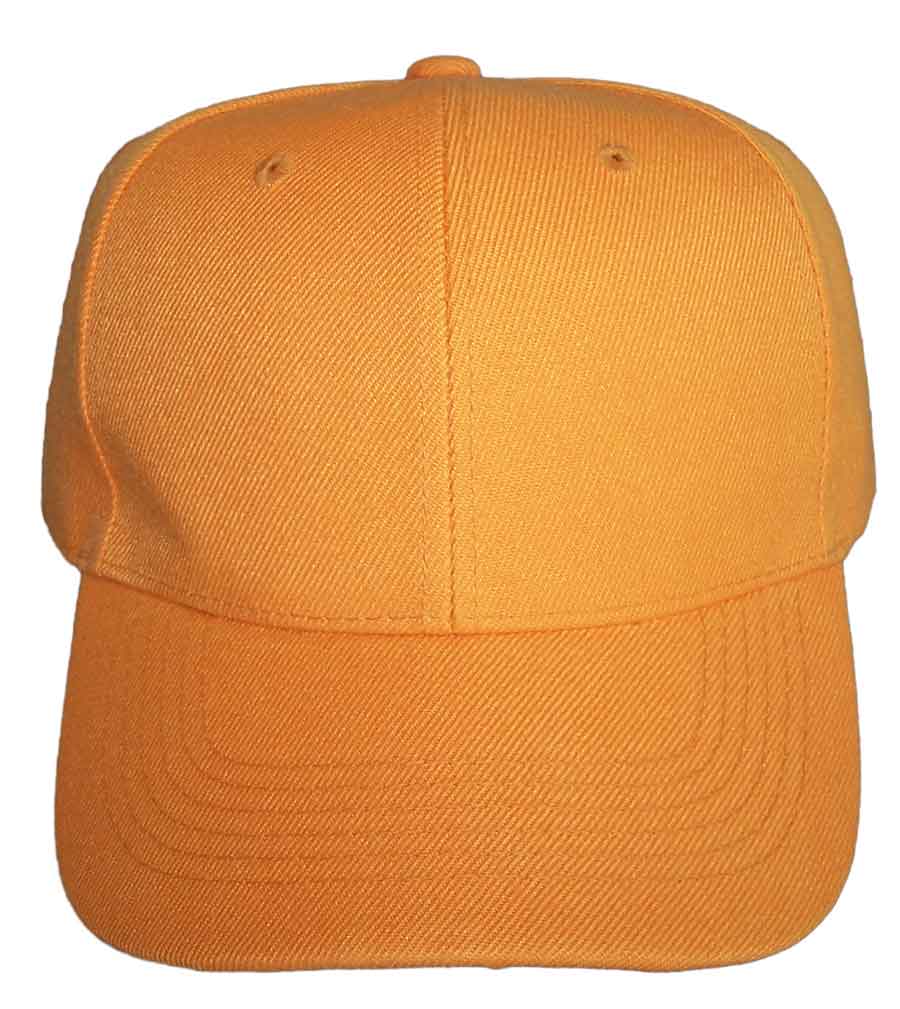 Plain BASEBALL Caps  For Adults  - In Solid Color Light Orange