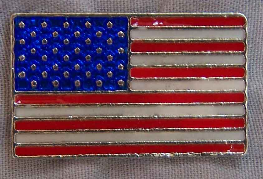 JEWELRY - US Flag  Pins With Rhinestones