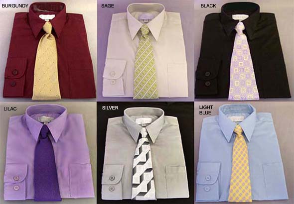 Boys 2PC Long Sleeves Dress Shirts & Neck-Ties  (16-20)
