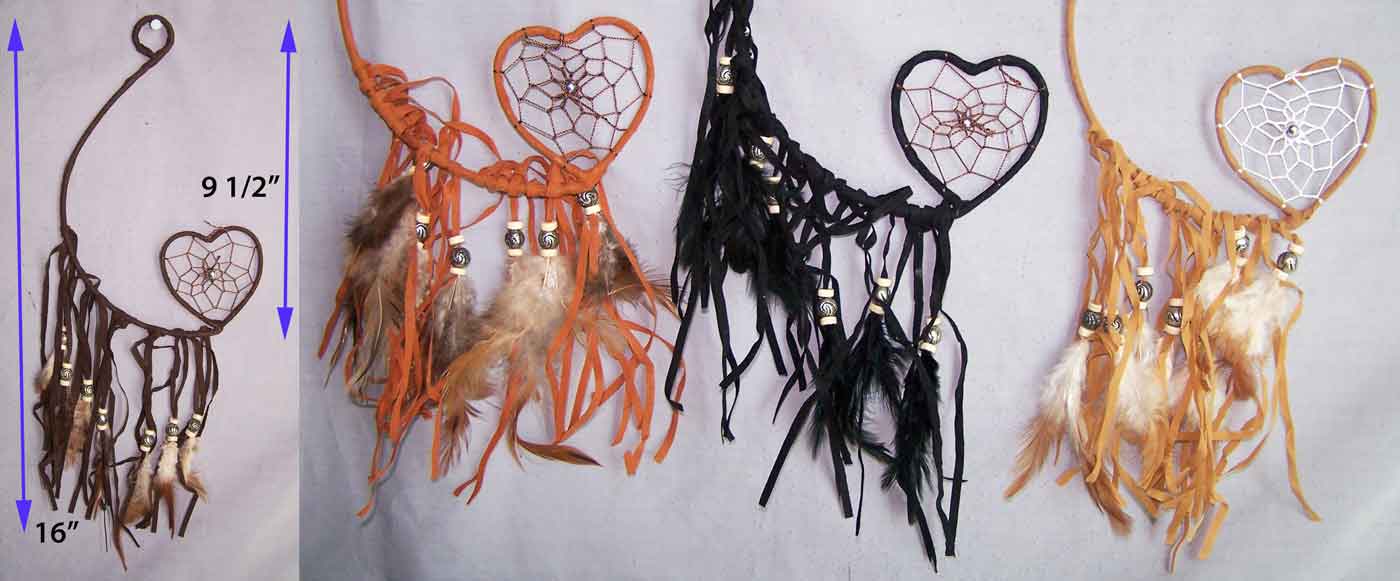 Native Pride  DREAM CATCHERs - Hearts - Diameter: 9.25