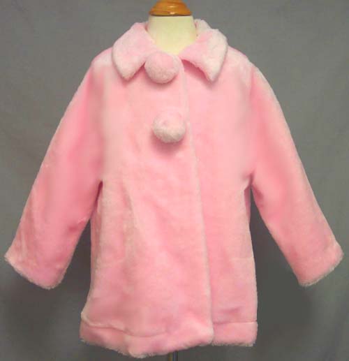 Girls Faux Fur JACKET -  White Color. Sizes: 4 - 12. ( # CP-504)