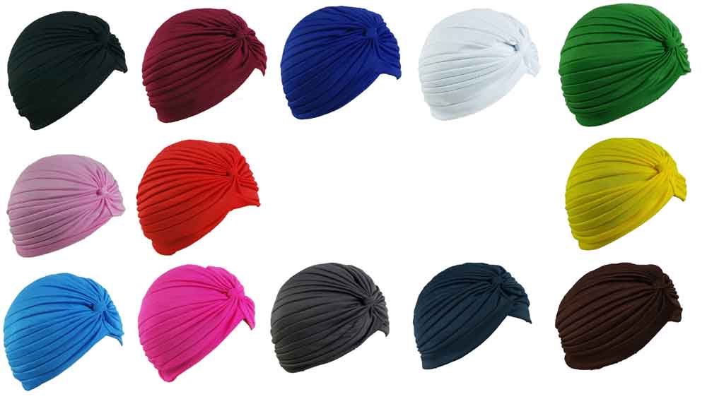 Women's Stretchy Turbans Head Chemo Hijab Pleated HATs