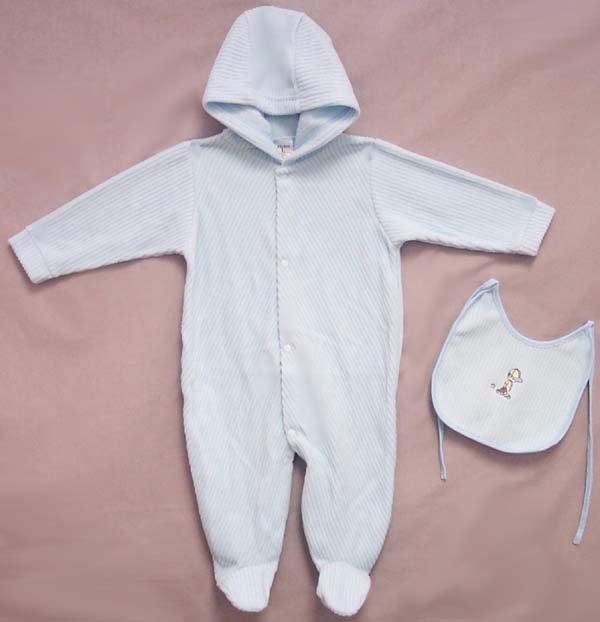 Baby  2Pc Embroidered Hooded Polar Fleece Set (N/Born)