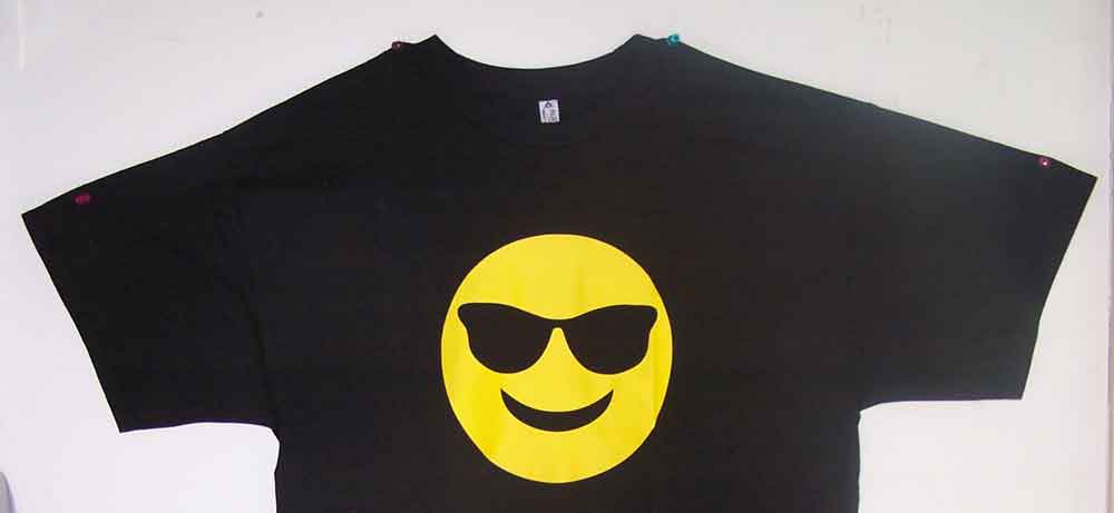 Humor Black Color T Shirt   ...Emoji SUNGLASSES Smiley Face