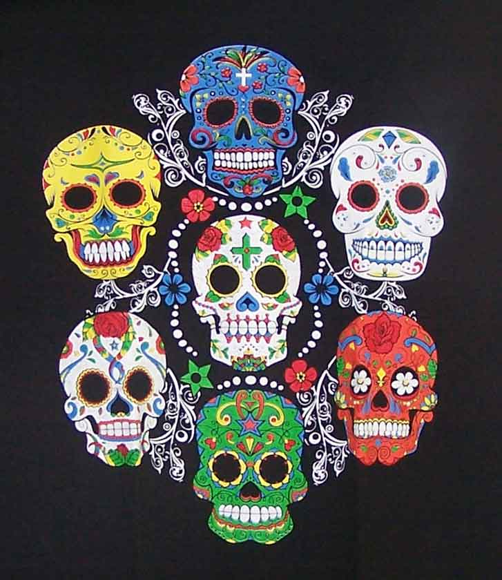 Da de Los Muertos Day of the Dead  T-SHIRT Mexican T-SHIRTs