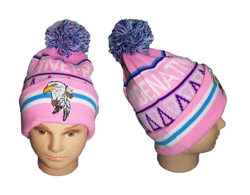 NAtive Pride EmBroidered BeAnies Winter CAps EAgle & FeAther