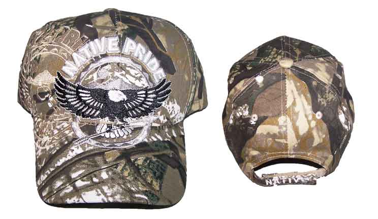 Flying EAGLE  Native Pride  Embroidered Baseball Caps Camo Color
